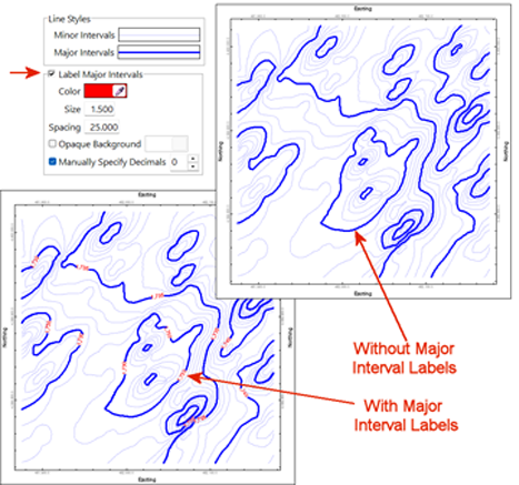 RockWorks 2D interval line thickness contour