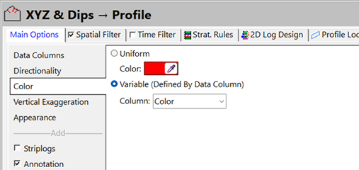RockWorks color utilities profile
