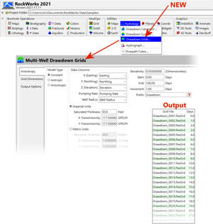 RockWorks Grids Drawdown Hydrology