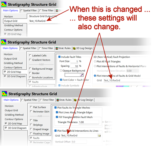 RockWorks grid 3D fault surface