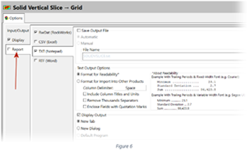 RockWorks report options