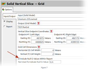 RockWorks report options vertical slice