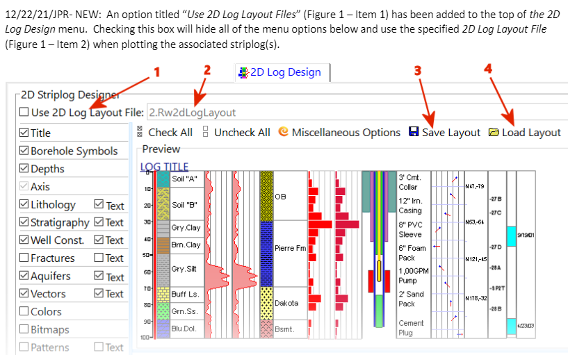 RockWorks Log Layout 2D Design