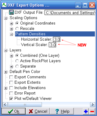 autocad dxf export options