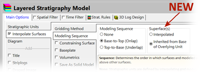 RockWorks surfaces modeling stratigraphy