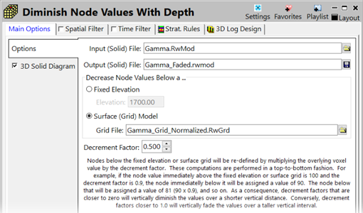 RockWorks depth node filter