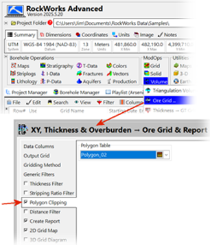 RockWorks ore grid volume