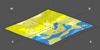 RockWorks Lithology Surface Map displayed in 3D